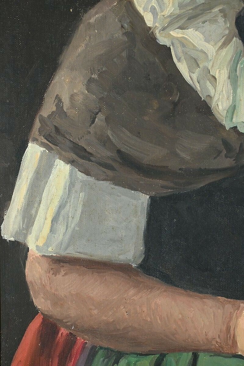 Art Oil On Canvas “Polish Woman Reading” By A. Markowicz – Early 20th Century photo