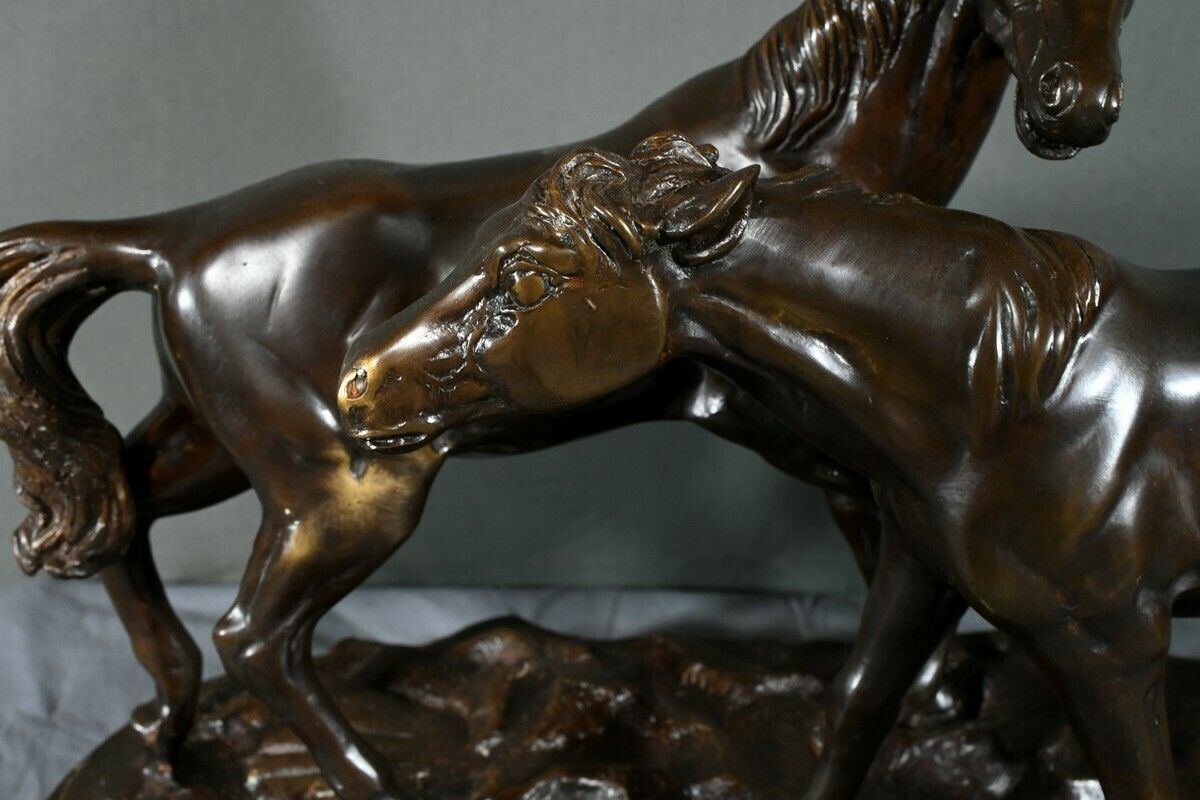 Bronze “Arabian Horses”, After Pj. Mène – Early 20th Century photo buy