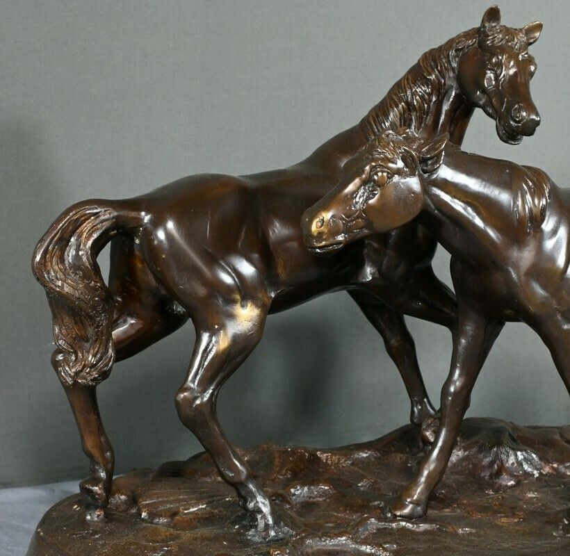 photo furniture Bronze “Arabian Horses”, After Pj. Mène – Early 20th Century