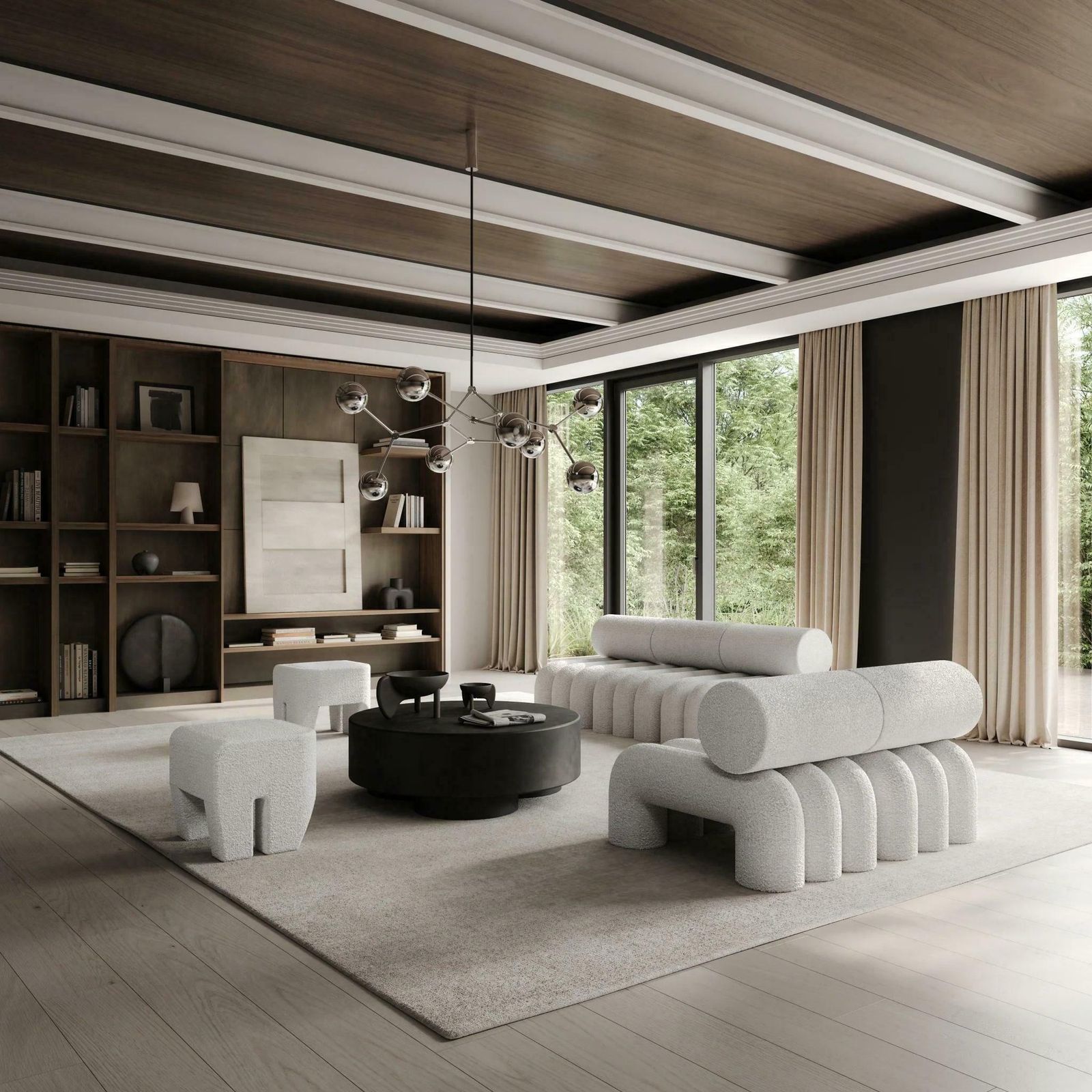 Coffee Coloured Model Big Coffee Table, Fiber Concrete, Contemporary Work. photo furniture