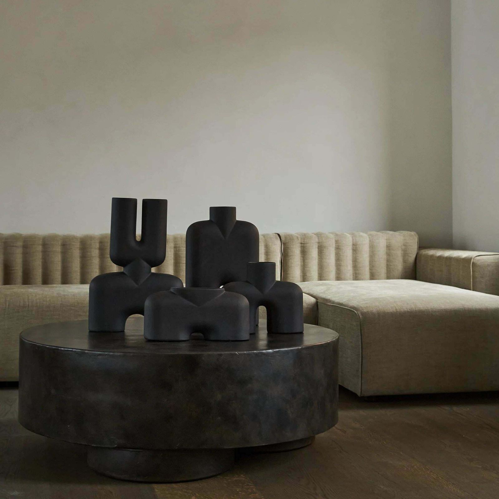 2507.0 Coffee Coloured Model Big Coffee Table, Fiber Concrete, Contemporary Work. photo