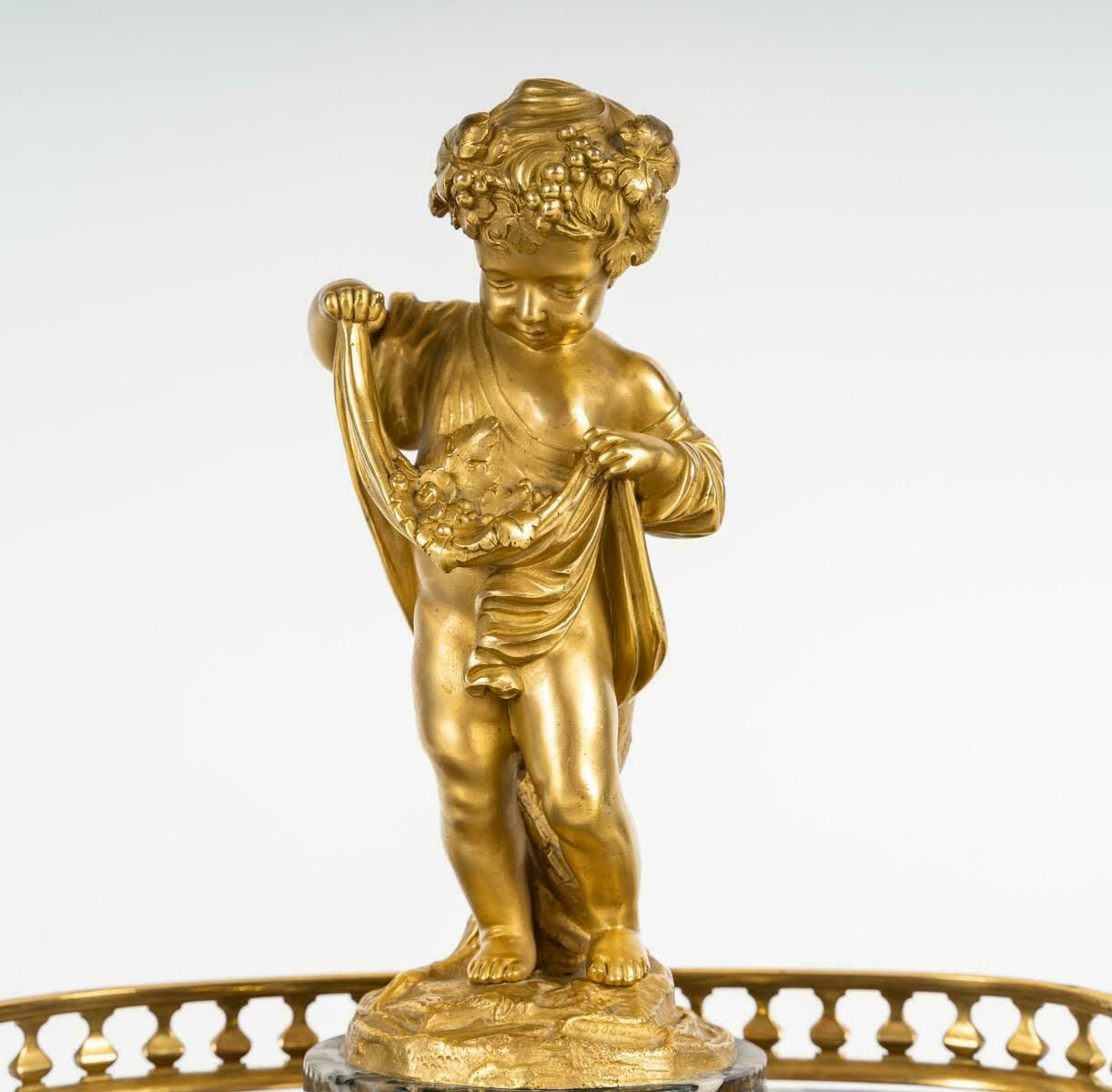 An Ormolu And Marble Inkwell, 19th Century, Napoleon III Period. photo for sale
