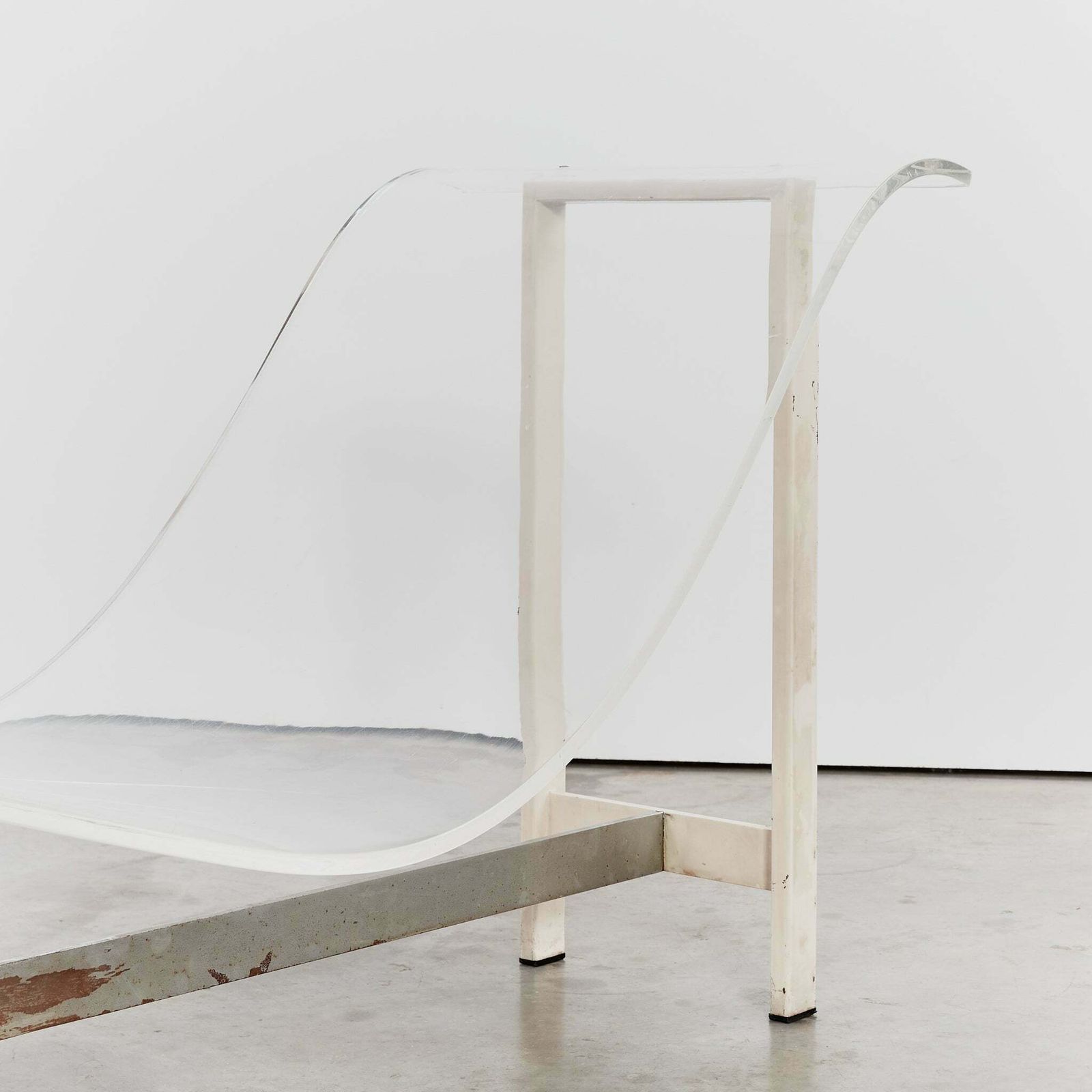 Lucite And Steel Chaise Lounge photo 3429.0