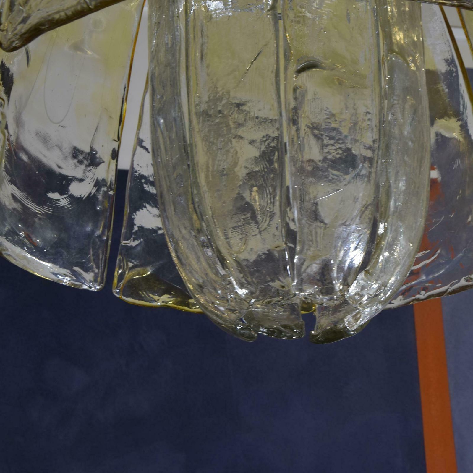 photo furniture 1970s Murano Glass Suspension Chandelier.