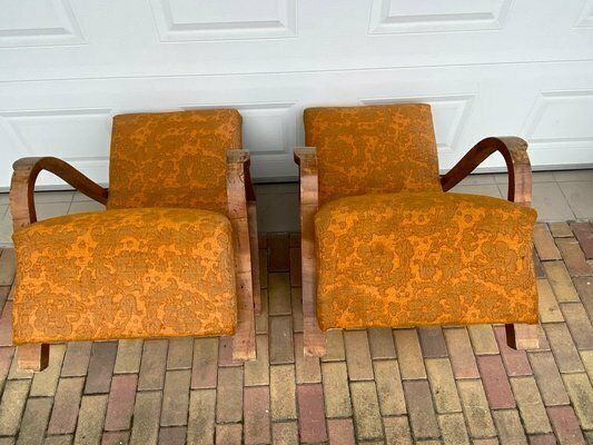 Art Deco Italian Chairs In Walnut, 1920s, Set Of 2 photo Furniture