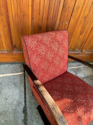 Red Lounge Chairs By Jindrich Halabala For Up Zavody, 1930s, Set Of 2 photo vintage
