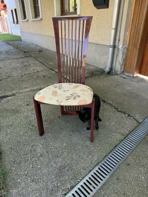 Lacquer And Fabric Dining Chairs By Pietro Costantini, 1980, Set Of 6 photo vintage