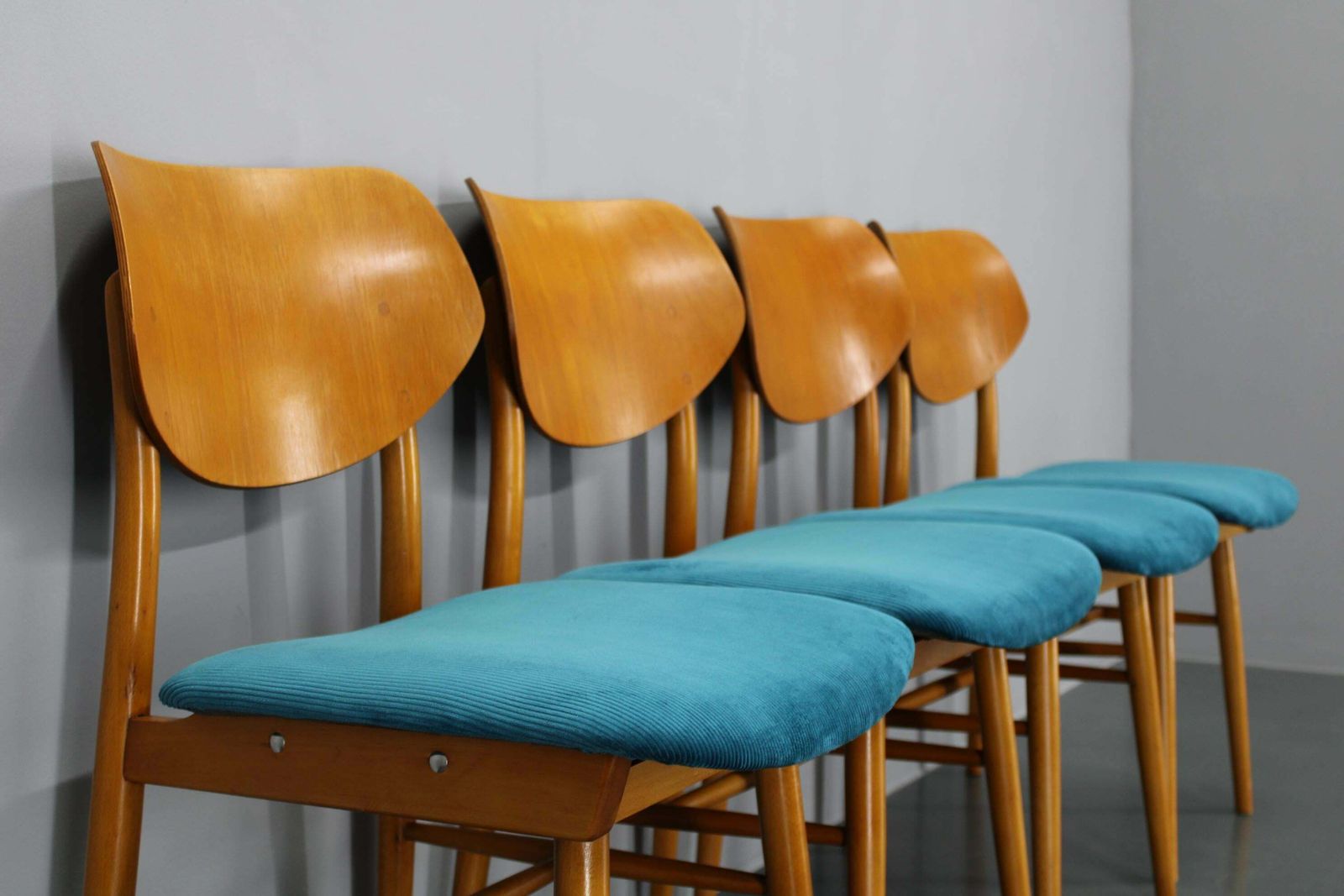 1970s Set Of Four Beech Dining Chairs By Ton, Czechoslovakia photo Furniture