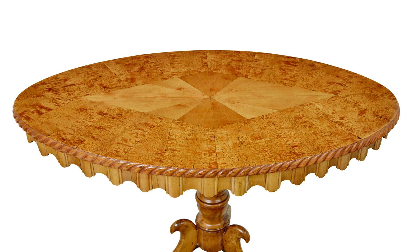19th Century Inlaid Burr Birch Oval Occasional Table photo 1755.0