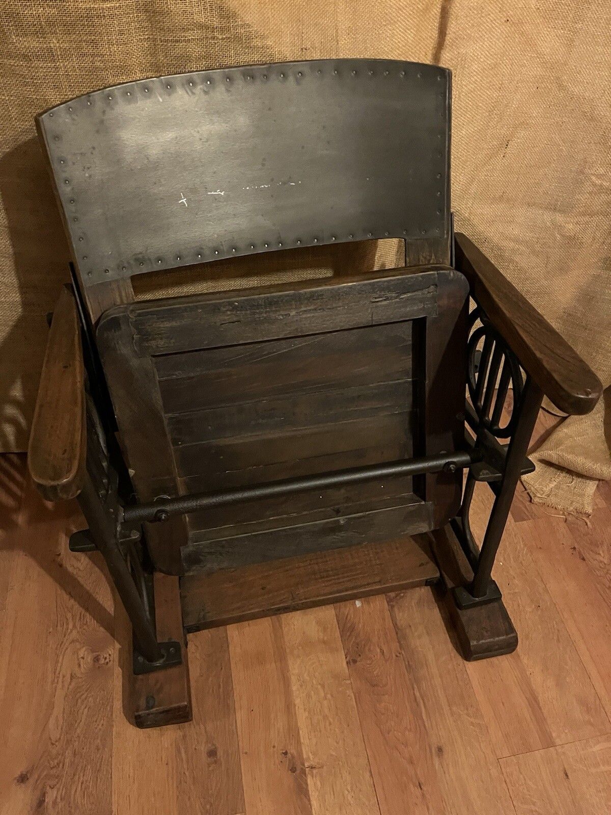 Original Vintage Unique Industrial Style Heavy Duty Folding Chair photo 395.0