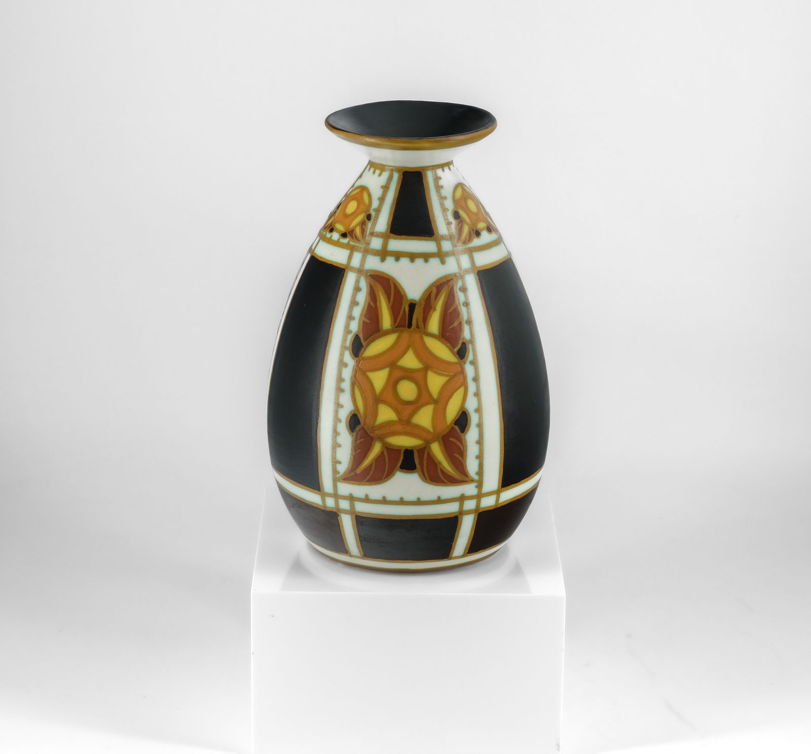 Charles Catteau Art Deco Baluster Vase For Boch Frères Keramis 1920's photo furniture