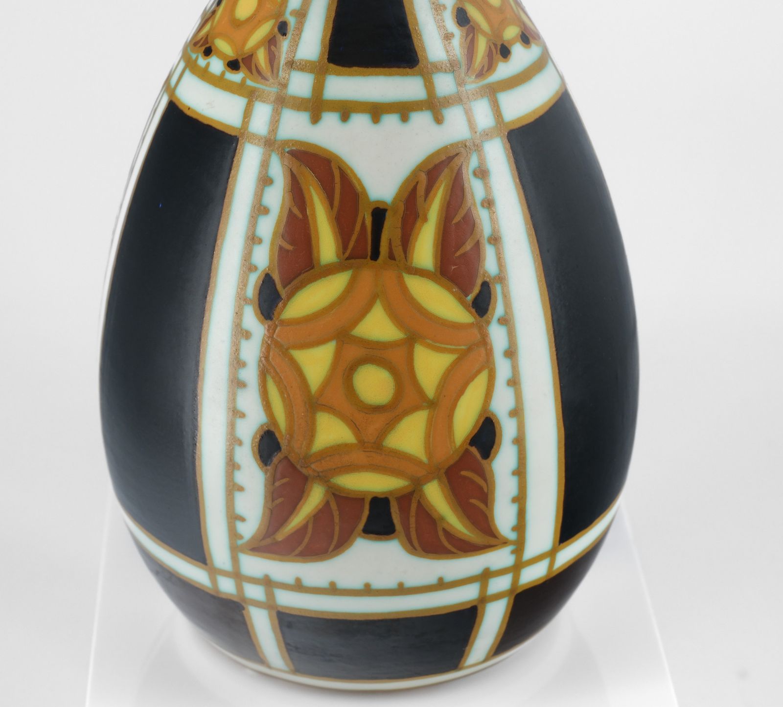 Charles Catteau Art Deco Baluster Vase For Boch Frères Keramis 1920's photo vinterior