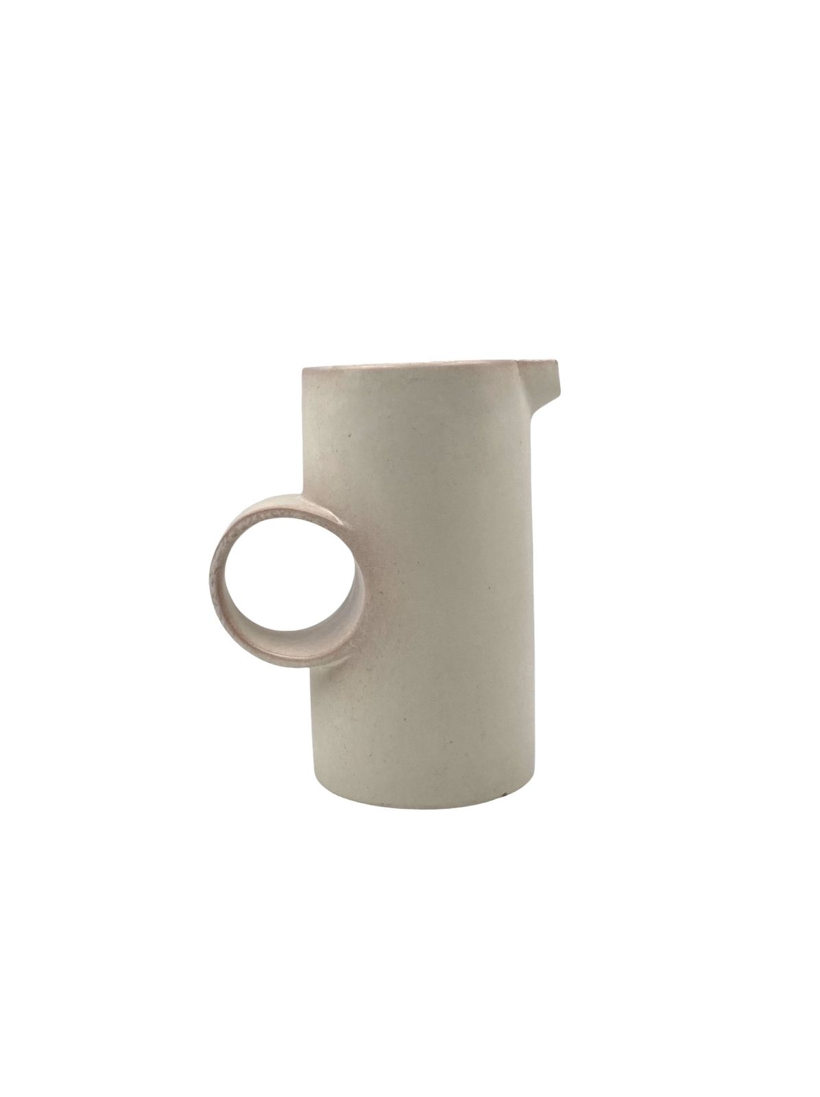 photo vintage Organic Modern White Ceramic Vase / Jug, La Sfera Italy 1980s