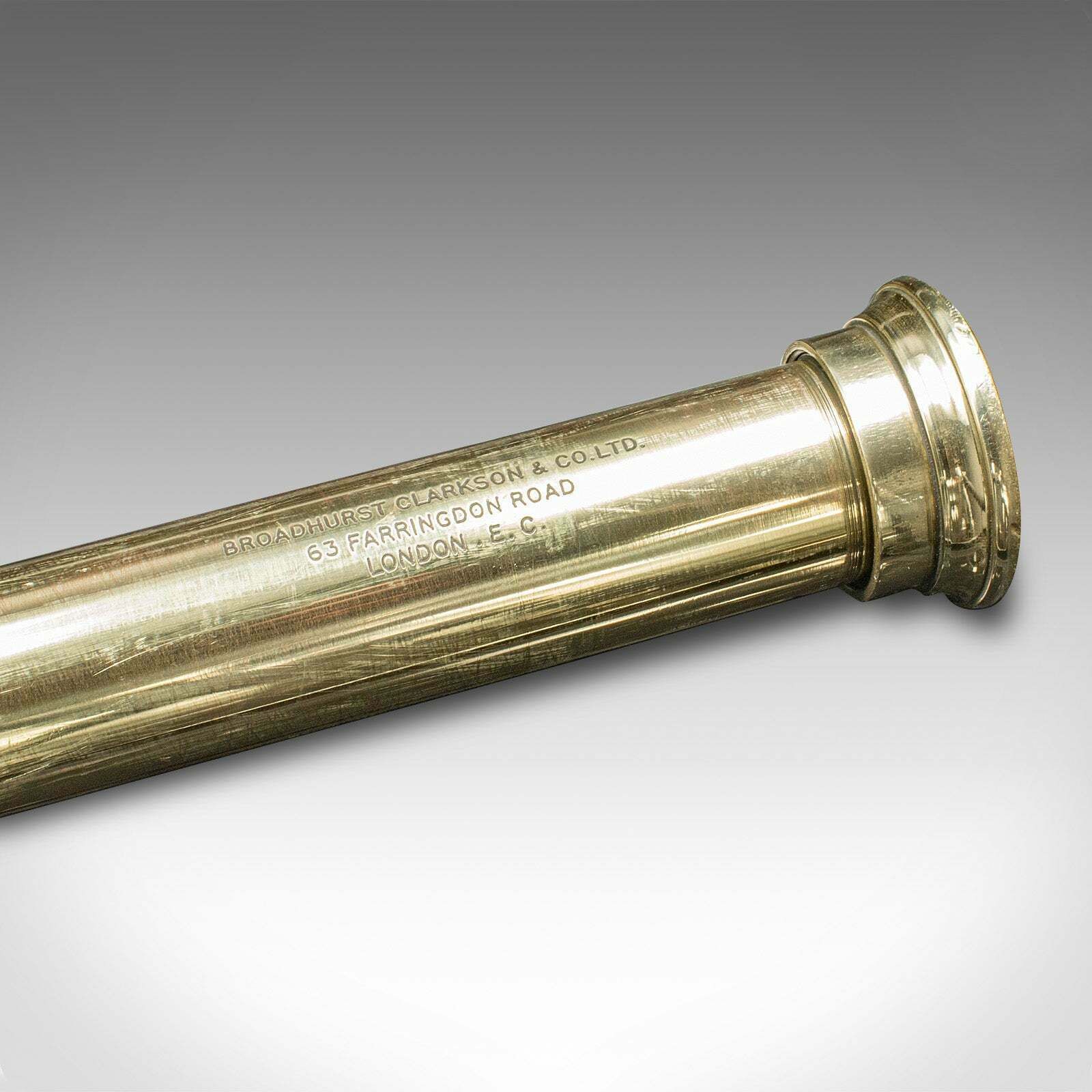Antique 3 Draw Telescope, English, Leather, Broadhurst Clarkson & Co, Edwardian photo buy