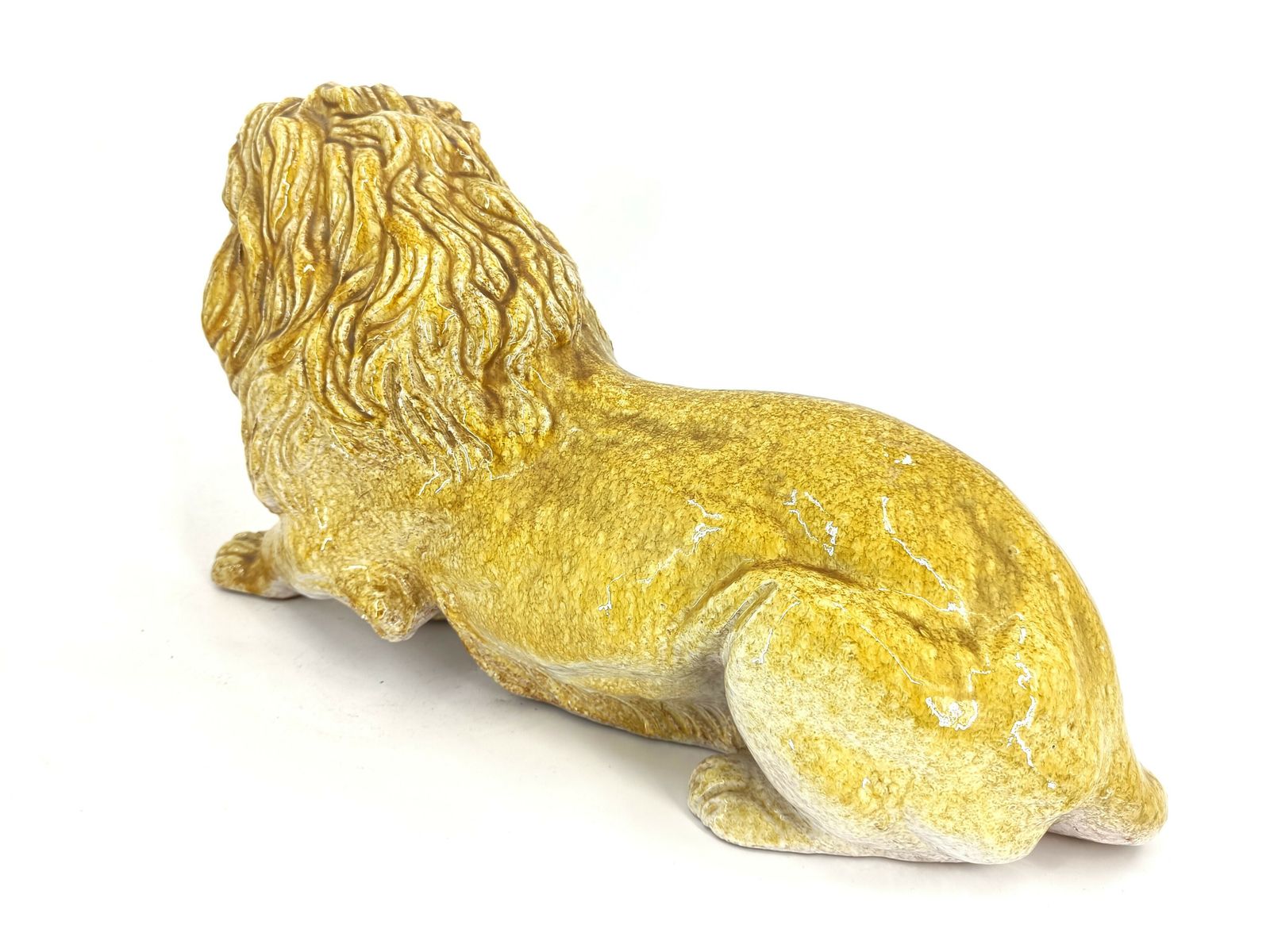 Italian Glazed Terracotta Lion Sculpture, 1960s photo vintage