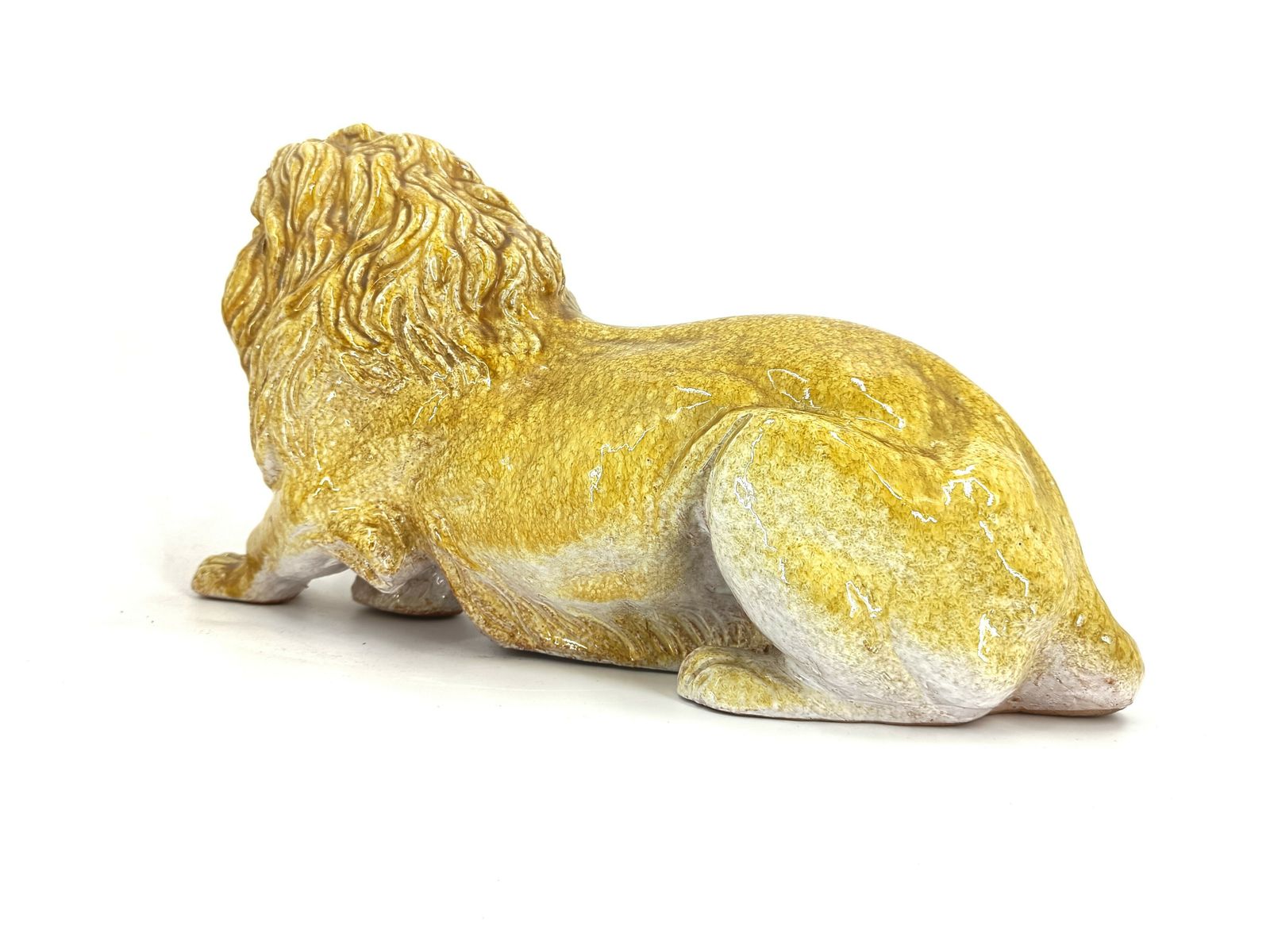 photo furniture Italian Glazed Terracotta Lion Sculpture, 1960s