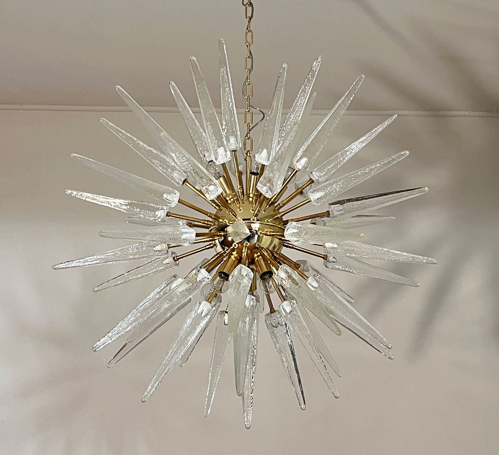 Exceptional Murano Trasparent Glass Sputnik Chandelier   51 Clear Glasses photo 1670.0