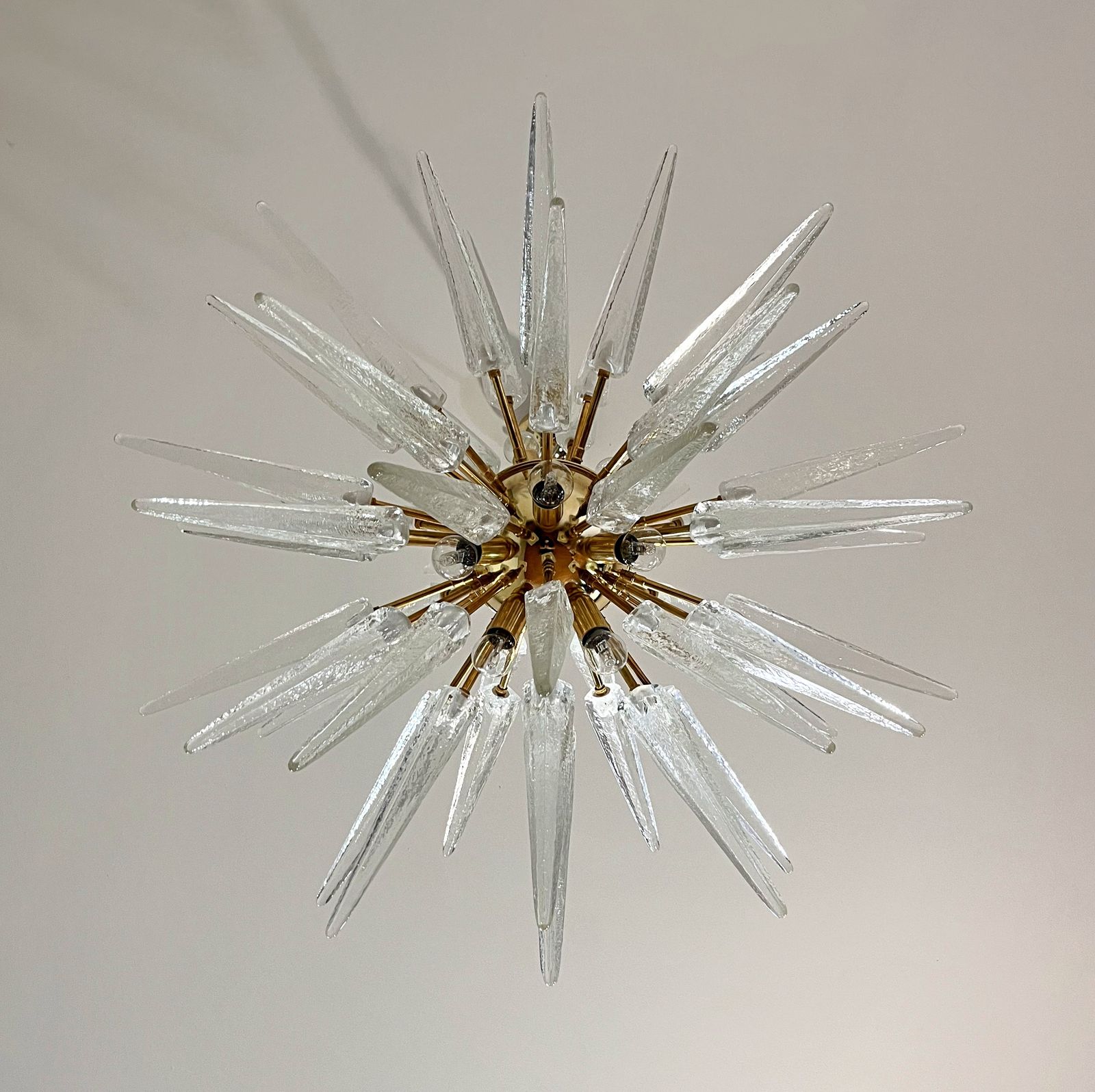 photo for sale Exceptional Murano Trasparent Glass Sputnik Chandelier   51 Clear Glasses