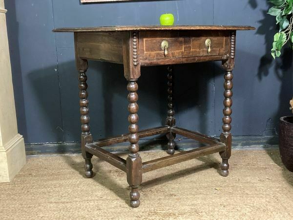 A Charming Early Antique Country Oak Side Table photo Furniture