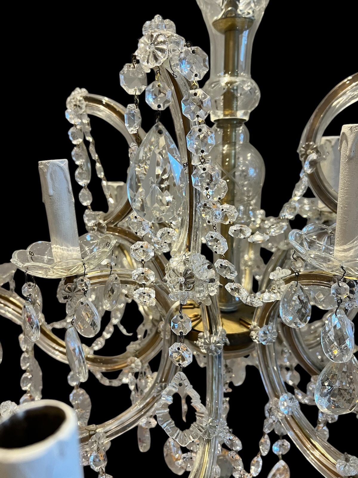 A Twelve Light Italian Marie Theresa Antique Crystal Chandelier photo 2200.0
