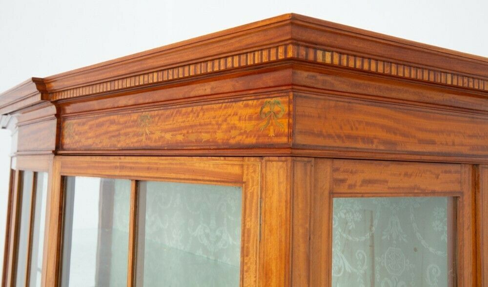 Sheraton Revival Display Cabinet Satinwood Antique 1880 photo 2274.0