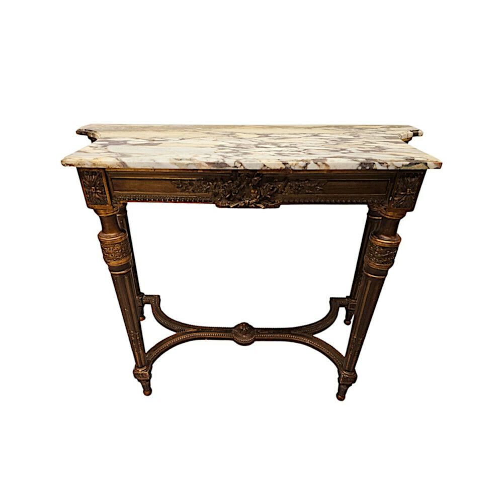 A Fabulous 19th Century Marble Top Giltwood Console Table
