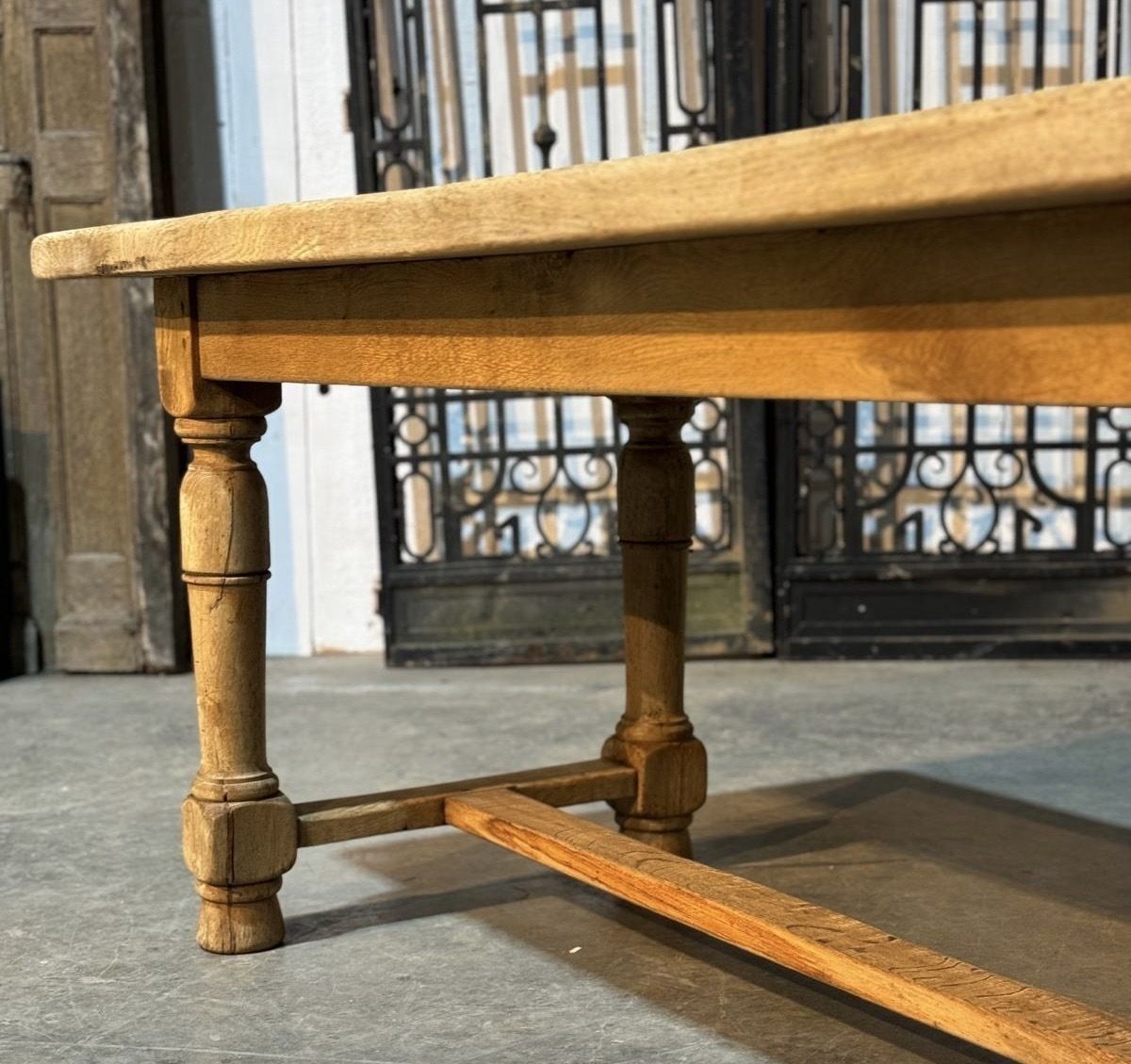 Characterful Bleached Oak Farmhouse Dining Table photo buy