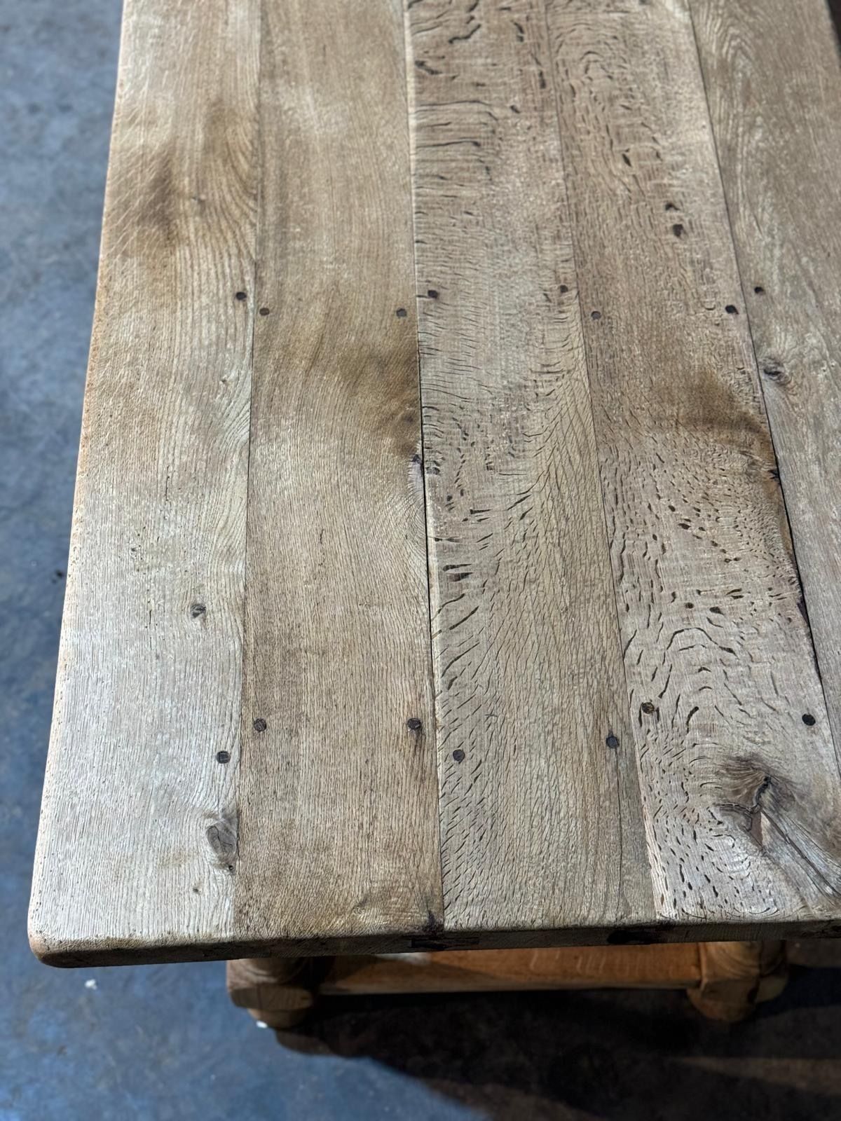 photo furniture Characterful Bleached Oak Farmhouse Dining Table