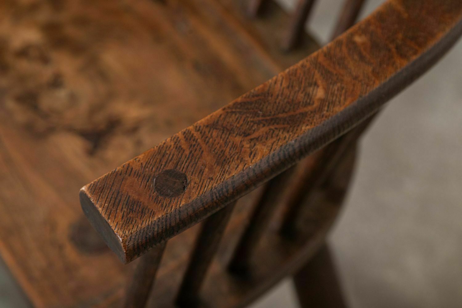 Furniture Irish 19thc Vernacular Oak & Elm Famine Chair photo