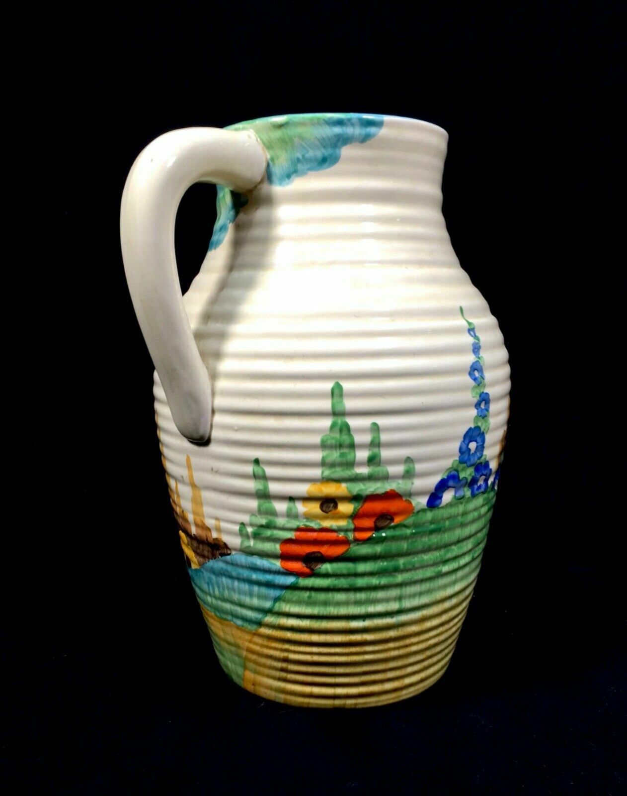 Antique Clarice Cliff Fragrance Lotus Jug Large / C1935 Art Deco Pottery Bizarre photo buy