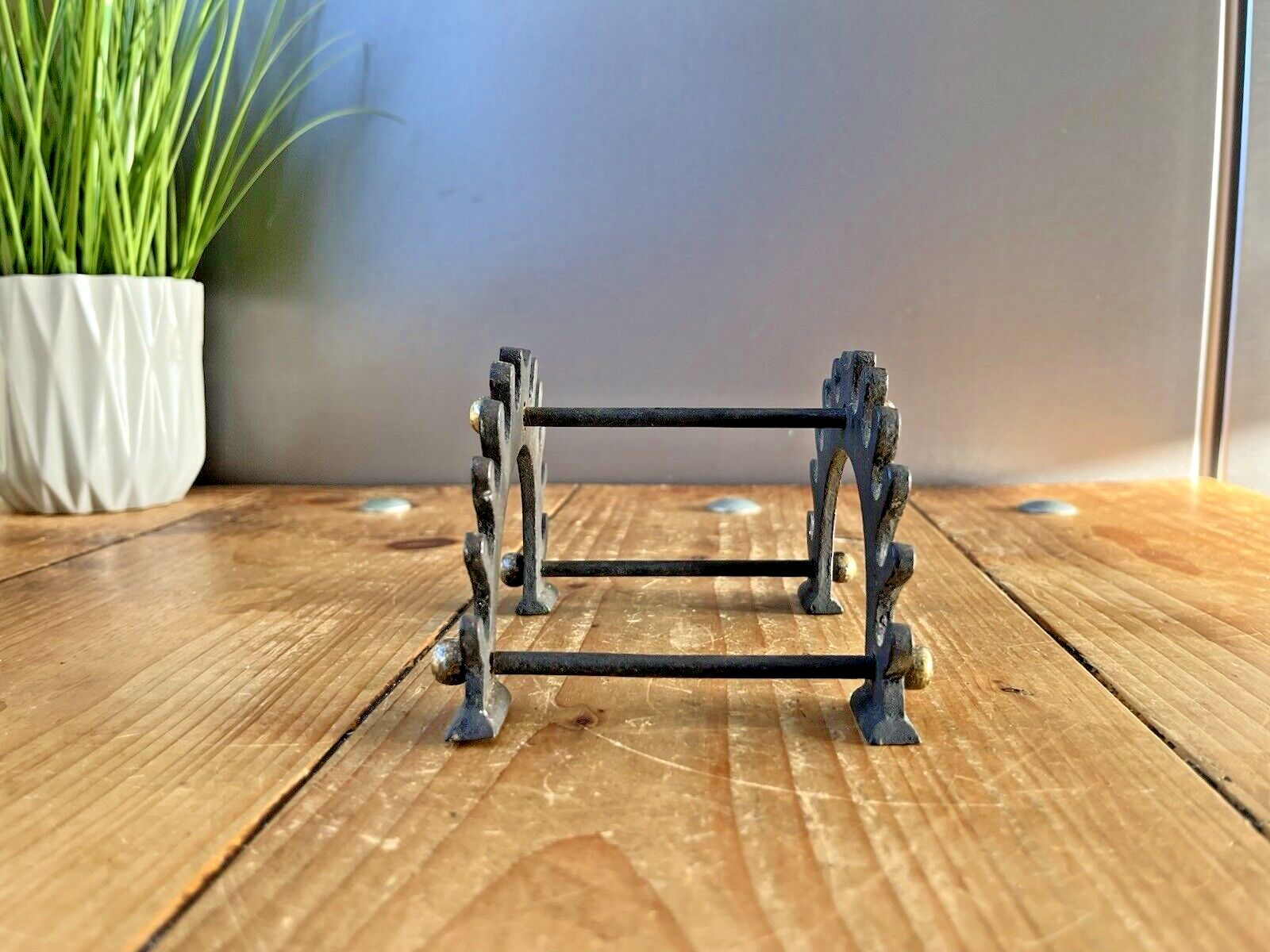 Unusual Antique Iron 11 Pen Display Stand Rack Collectable Victorian Gothic photo buy
