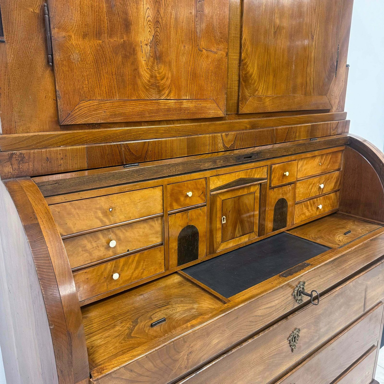 Antique 18th Century European Cylinder Bureau Bookcase photo furniture