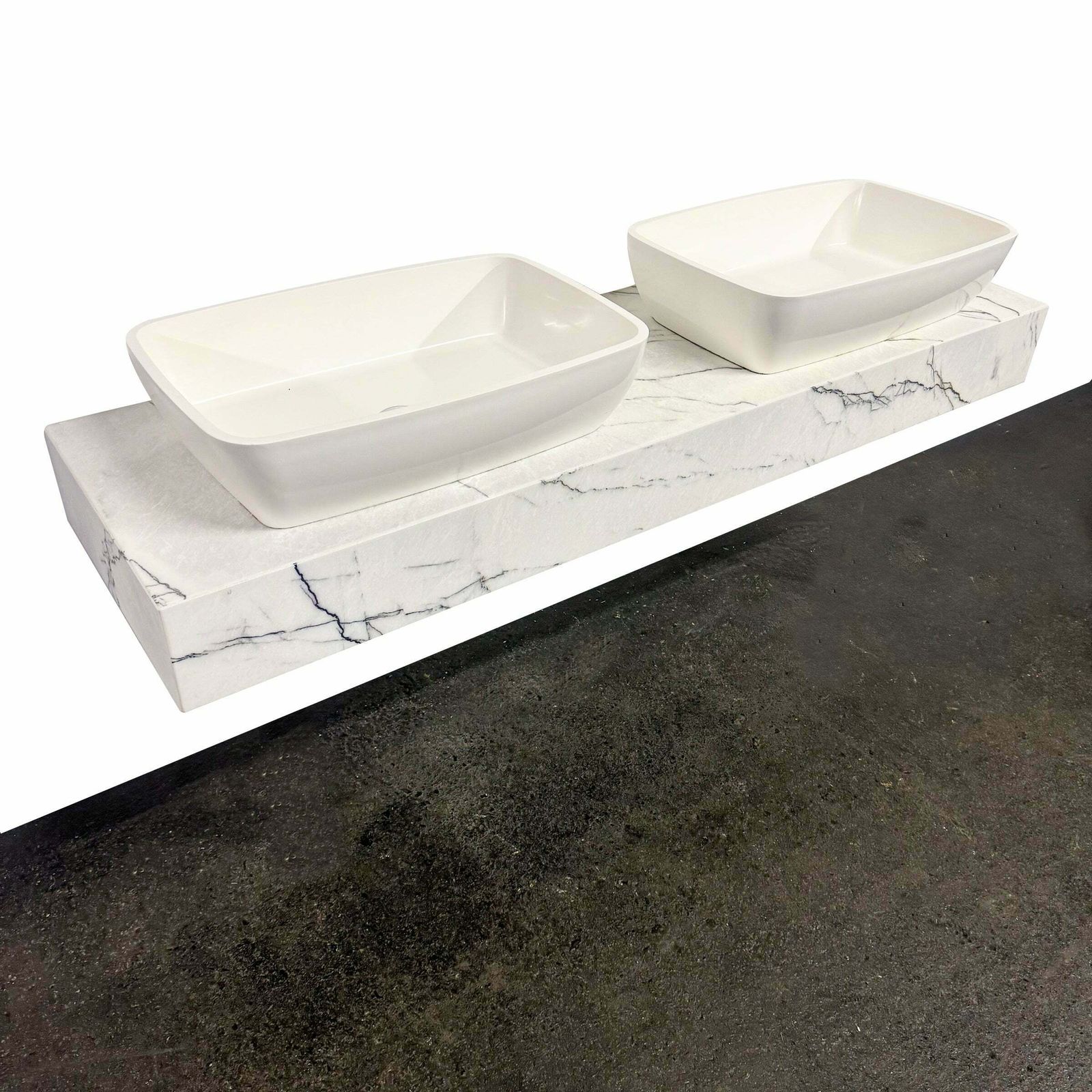 Twin Sink Unit With Marble Base