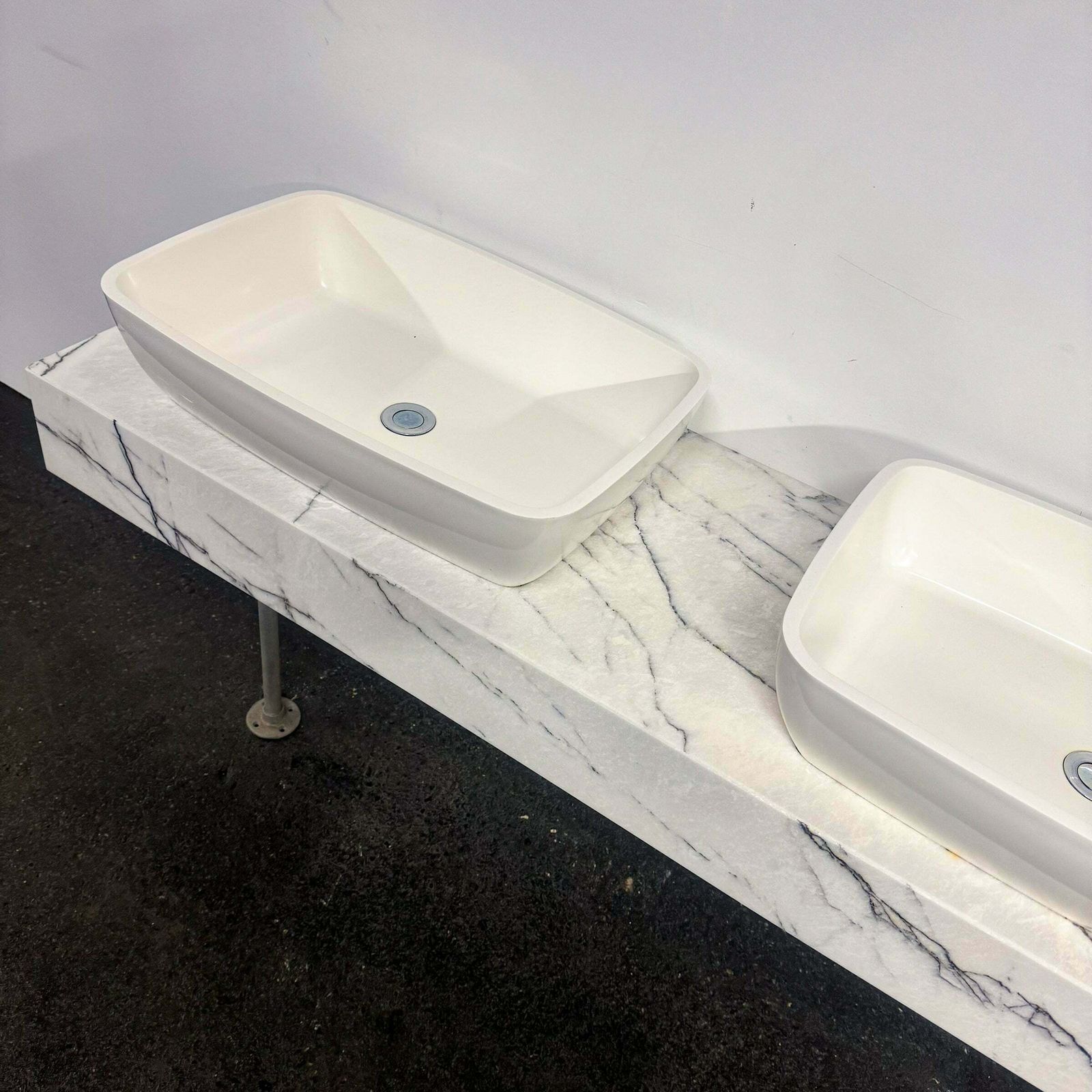 Twin Sink Unit With Marble Base photo Home Decor