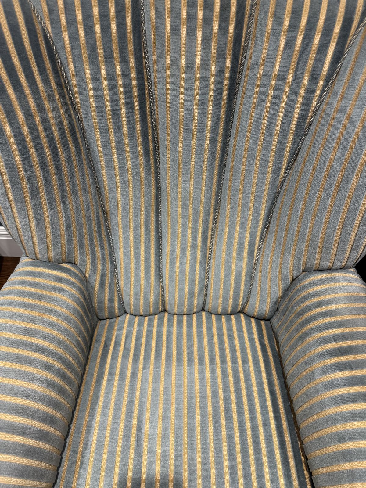 Armchair Used In Blue/White Striped. Beautiful Condition. photo 200.0