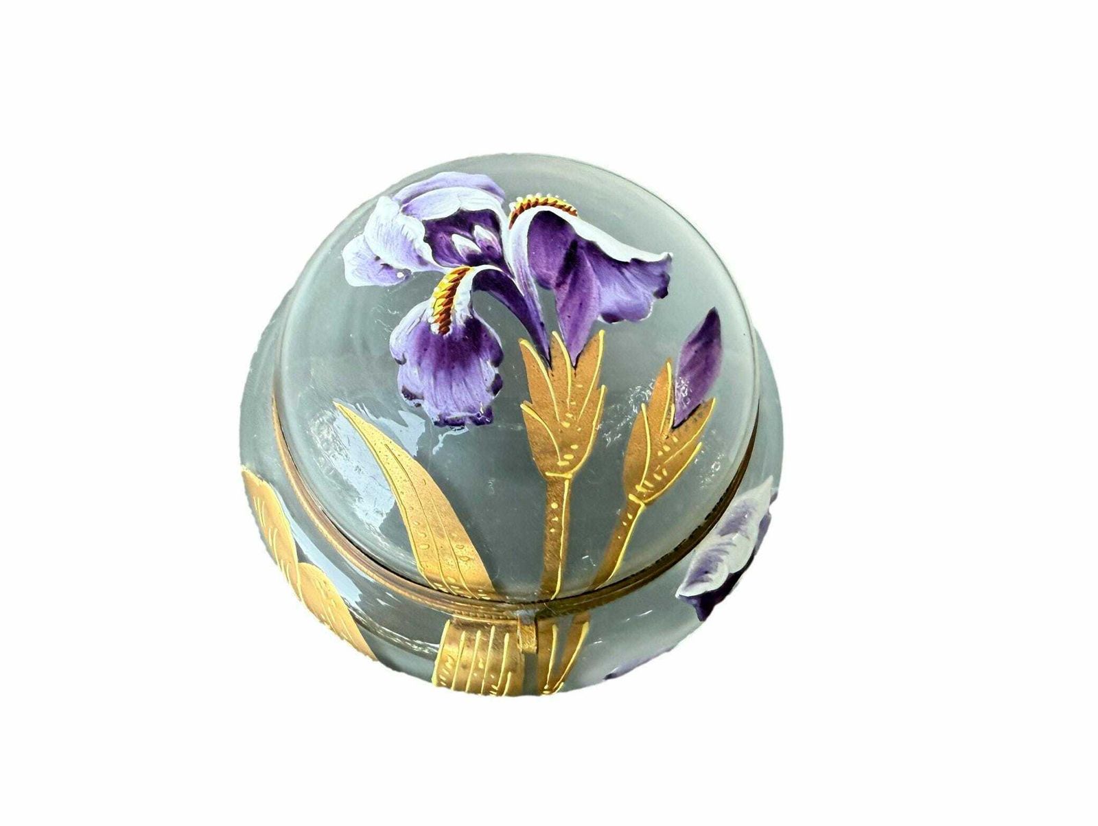 Art Nouveau Enamelled Glass Box Floral Decoration Gift For Her photo furniture