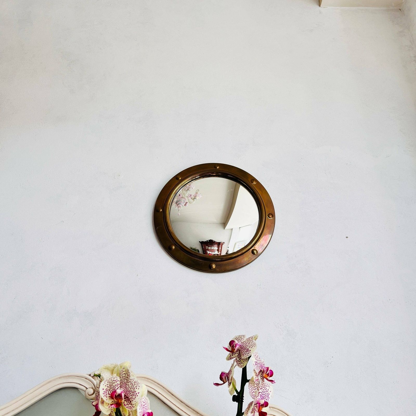 Vintage Bolle Spiegel | Hollywood Regency Woondecoratie | Interieuraccentstuk photo Woonaccessoires