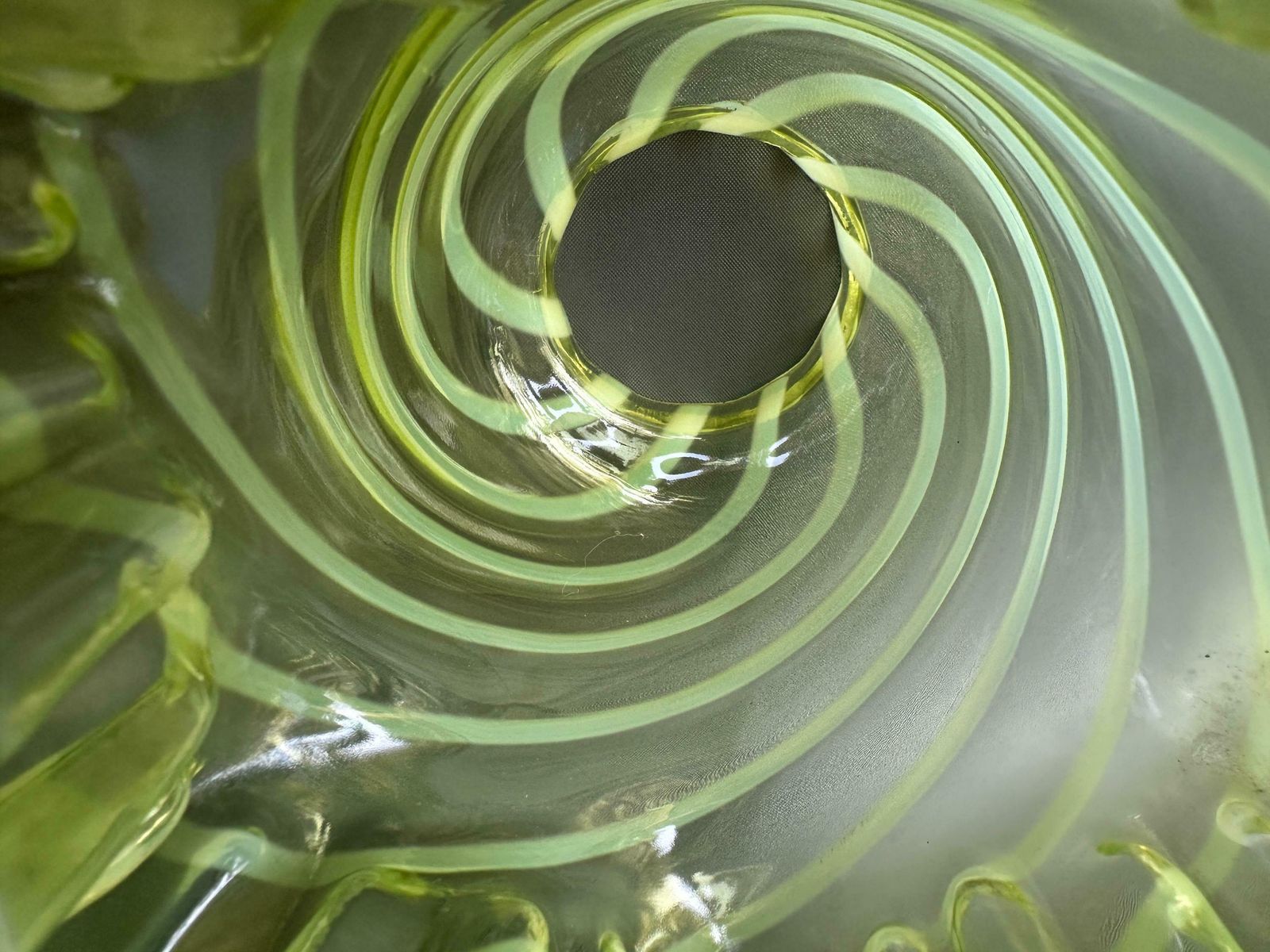 Opalescent Uranium Vaseline Swirl Glass Lamp Kerosene Oil photo buy