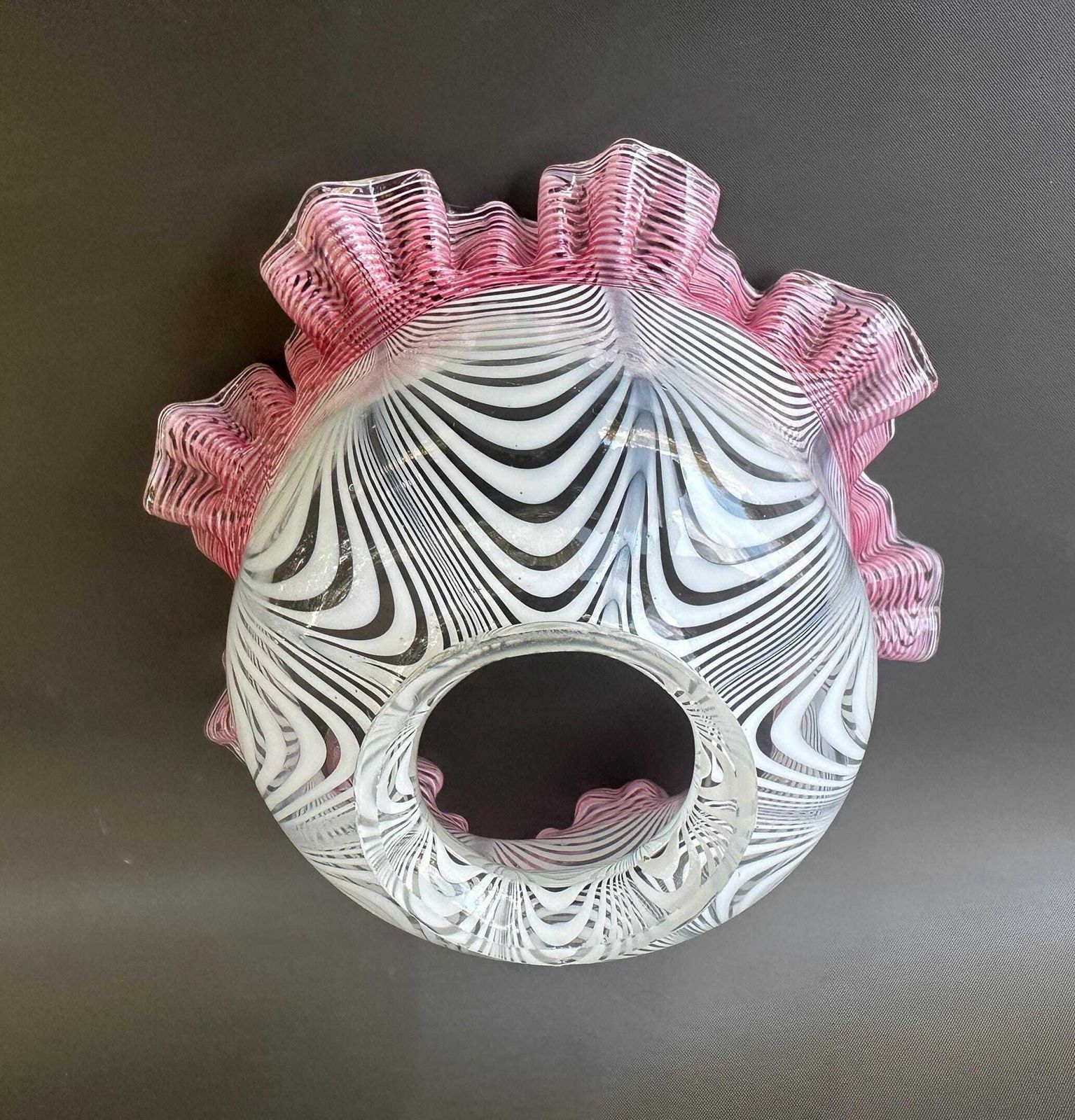 Antique French Tulip Red And White Glass Lamp Shade Xxe Gift For Her photo buy