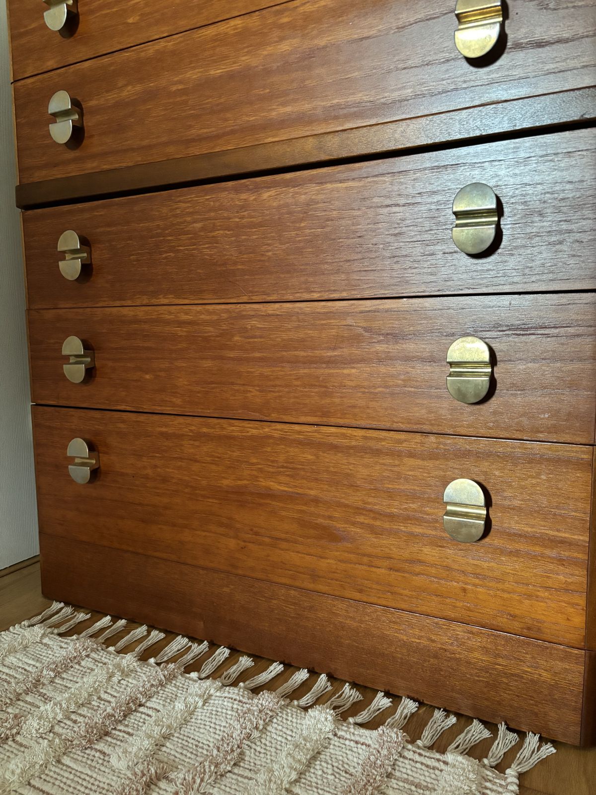 Furniture Mid Century Stag Teak Chest Of Drawers With Chrome Handle Design By Ron Carter photo