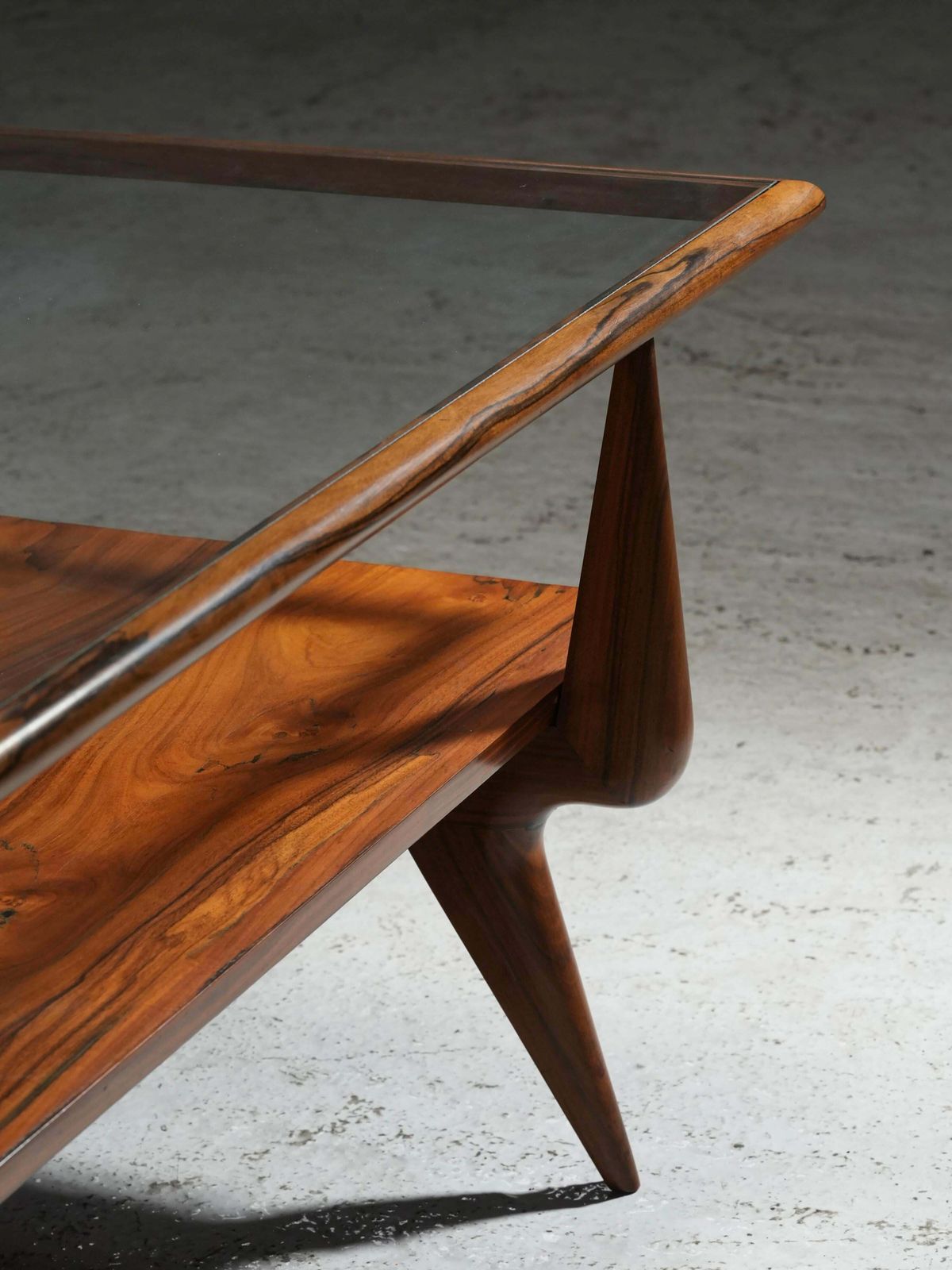 Coffee Table By Giuseppe Scapinelli In Caviuna And Glass, Brazil, 1950's photo Furniture