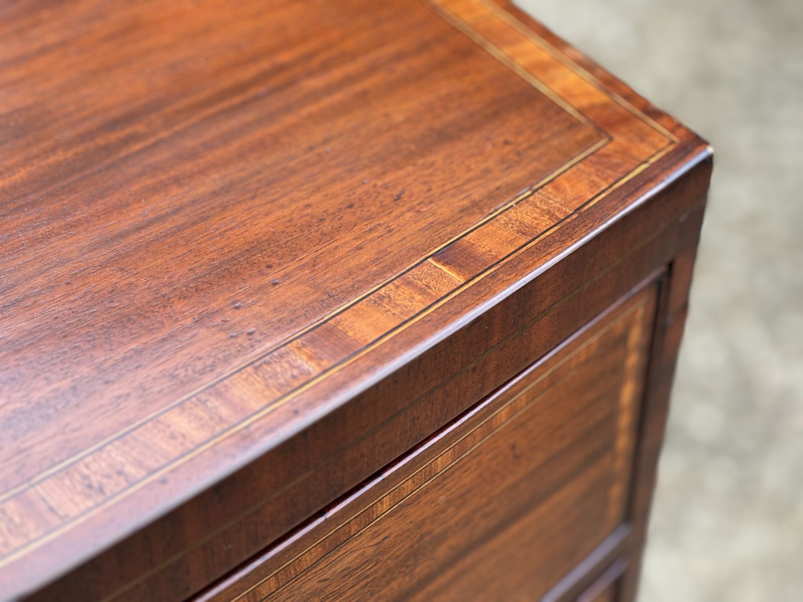 19th Century Bow Front Mahogany Inlay Chest Of Drawers photo 2350.0