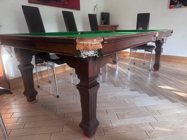 Rare 7ft X 3.5ft Antique Snooker Dining Table photo for sale