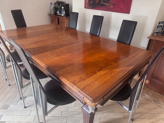 Rare 7ft X 3.5ft Antique Snooker Dining Table photo vintage