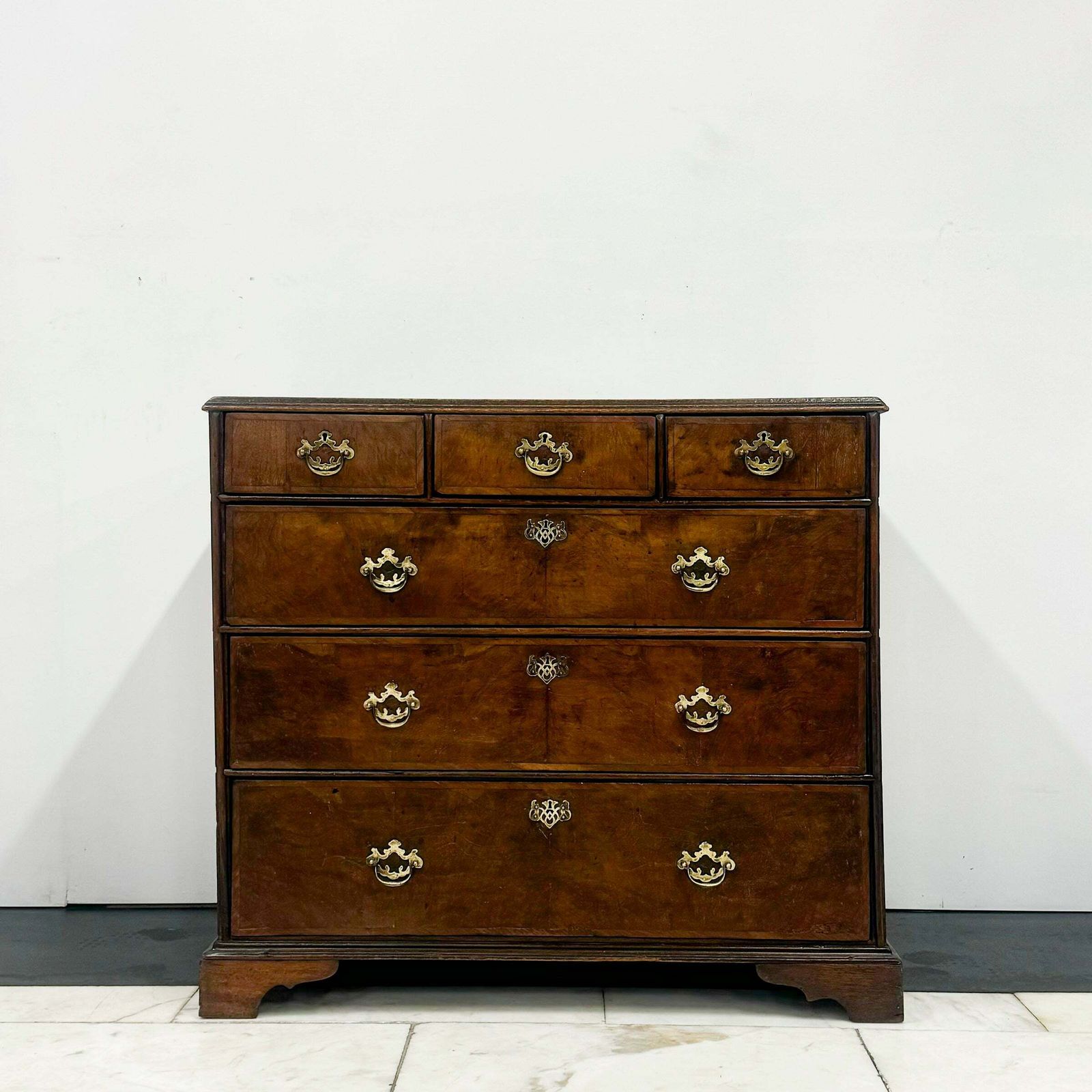 Antique 18th Century Oak And Walnut Chest Of Drawers photo for sale