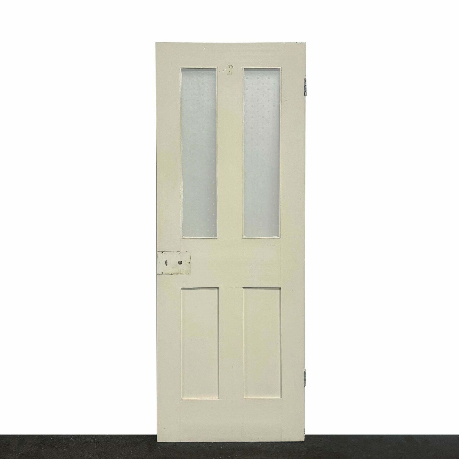 Antique 2 Panel Glazed Victorian Pine Door