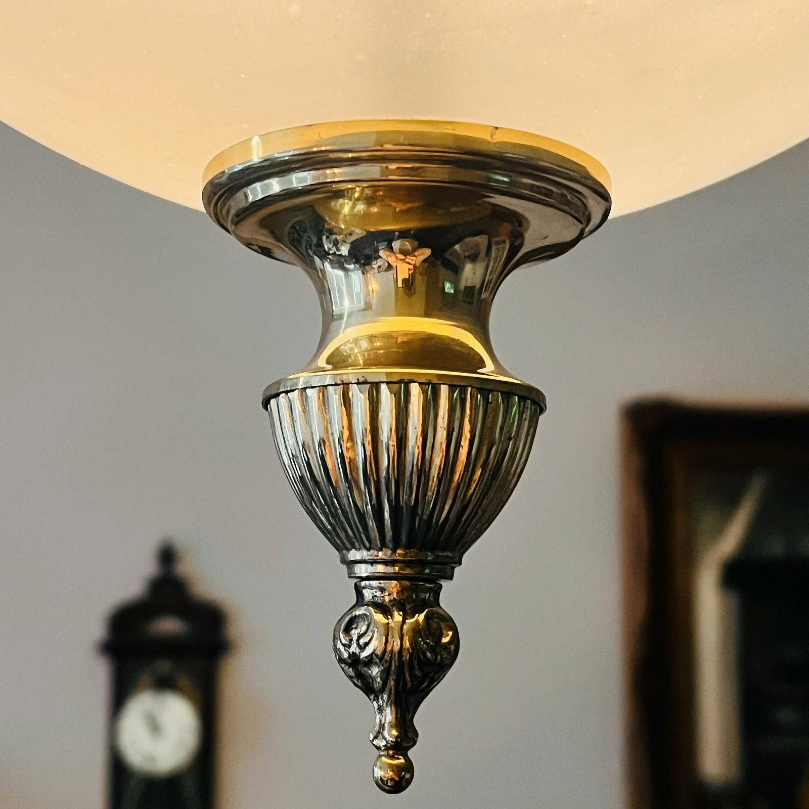Pair Of Spheres Art Nouveau Frosted Glass Ceiling Lights Lamps, Lantern Style Hanging Lamps photo buy