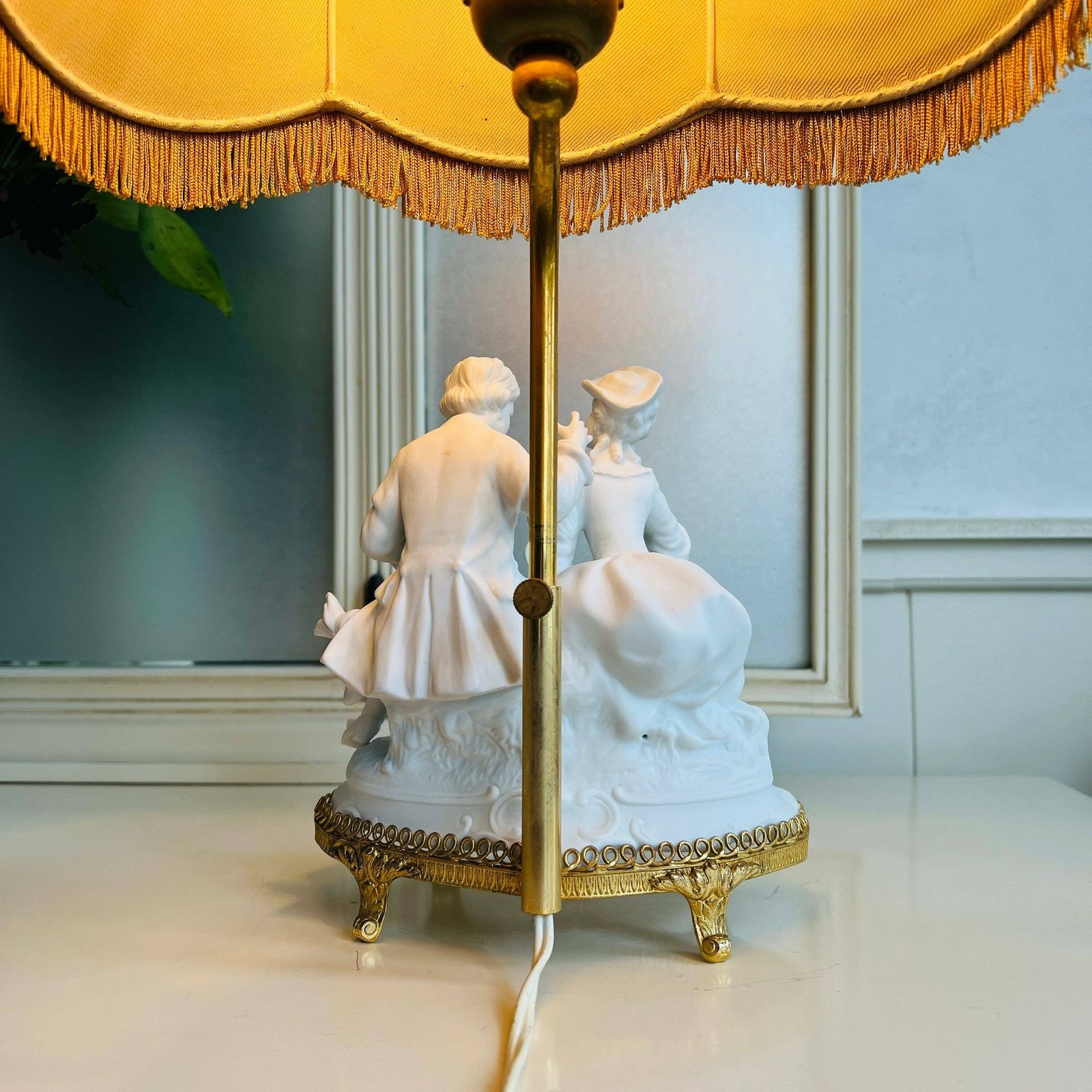 Vintage Biscuit Porcelain Lamp, Beautiful Victorian Style, Interior Design, Home Lighting photo 628.0