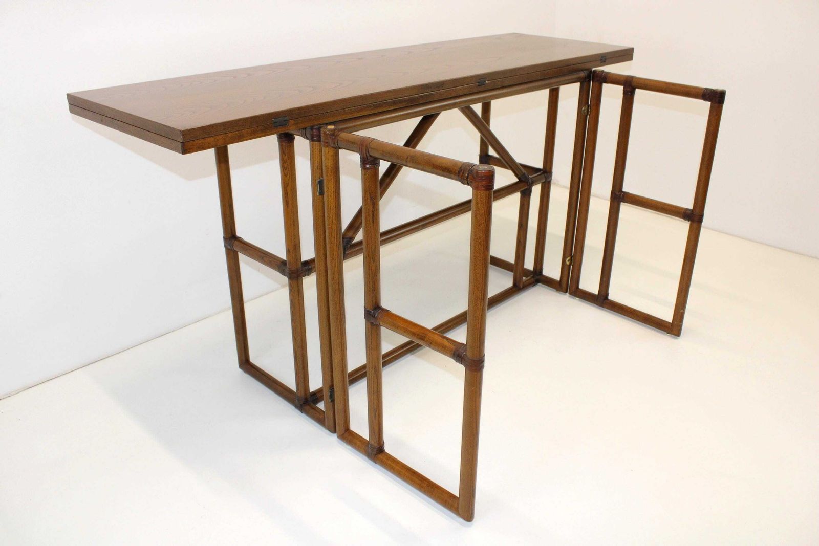 Dining Table By Gervasoni/Bamboo Dining Table/Vintage Console Table/Designer Table From Italy 60's/ Bamboo Furniture/Oak Dining Table photo 1576.0