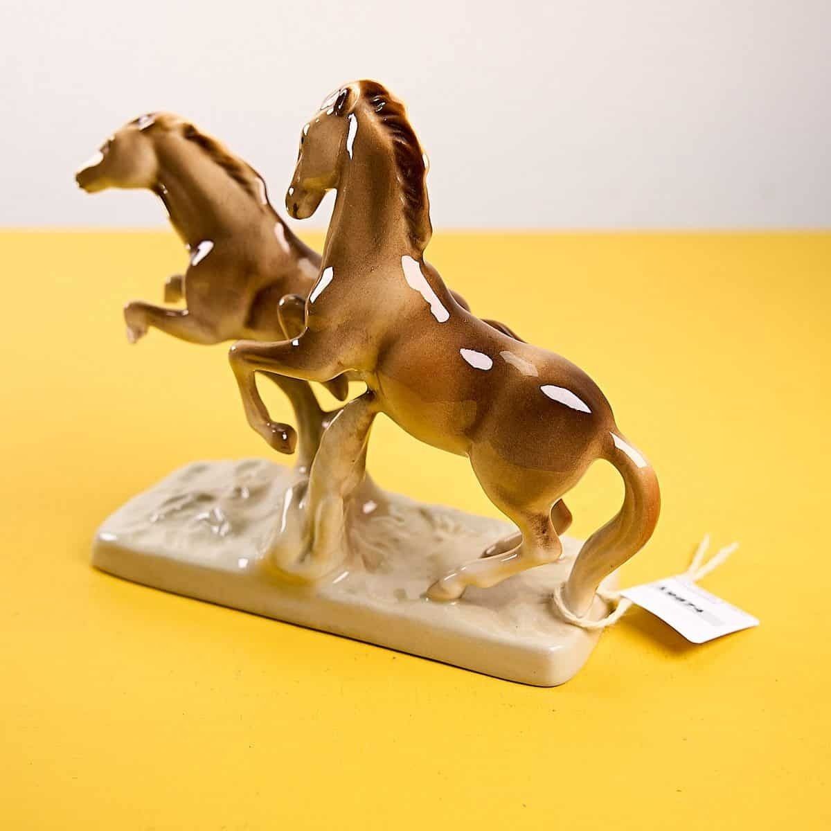 Hand Painted Ceramic Horse Statue Royal Dux Bohemia Czechoslovakia photo furniture